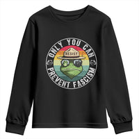Only You Can Prevent Fascism Frog Resist Protest Youth Sweatshirt Free Portland Oregon Freedom Retro - Wonder Print Shop