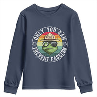 Only You Can Prevent Fascism Frog Resist Protest Youth Sweatshirt Free Portland Oregon Freedom Retro - Wonder Print Shop