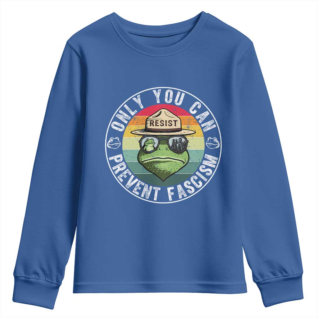 Only You Can Prevent Fascism Frog Resist Protest Youth Sweatshirt Free Portland Oregon Freedom Retro - Wonder Print Shop