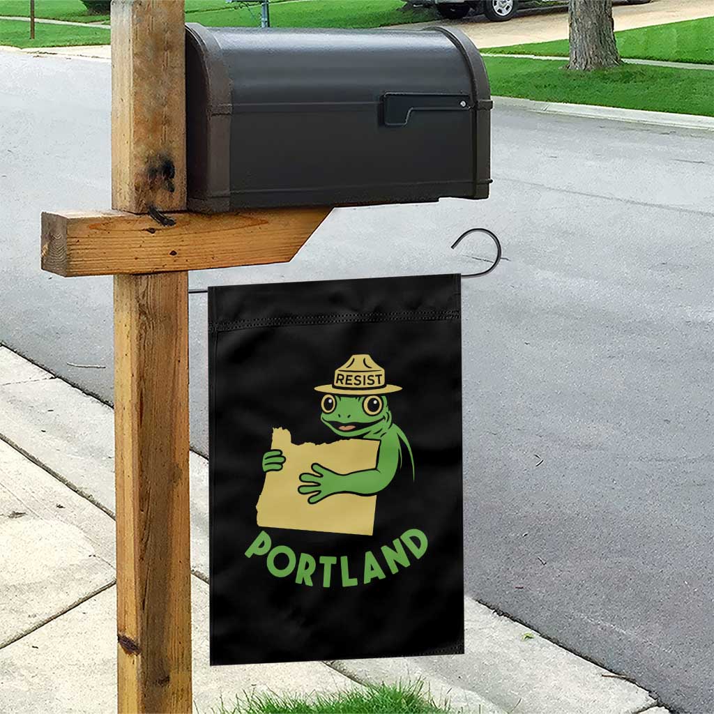 Portland Frog Resist Garden Flag Oregon Map Vintage Graphic - Wonder Print Shop