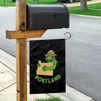 Portland Frog Resist Garden Flag Oregon Map Vintage Graphic - Wonder Print Shop
