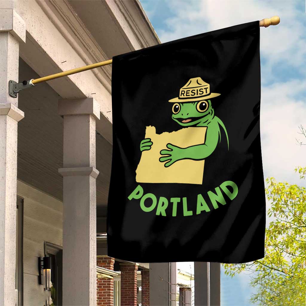 Portland Frog Resist Garden Flag Oregon Map Vintage Graphic - Wonder Print Shop