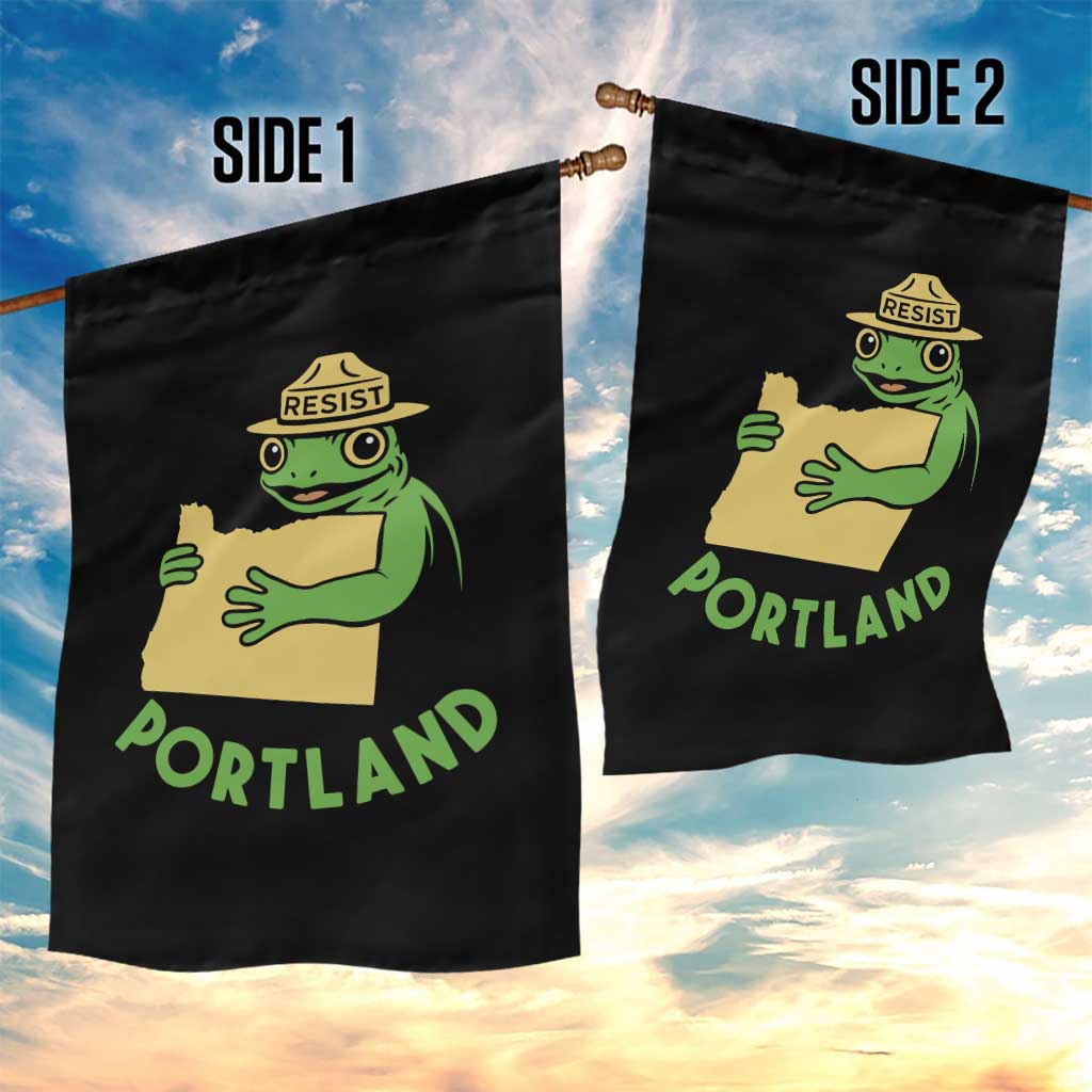 Portland Frog Resist Garden Flag Oregon Map Vintage Graphic - Wonder Print Shop