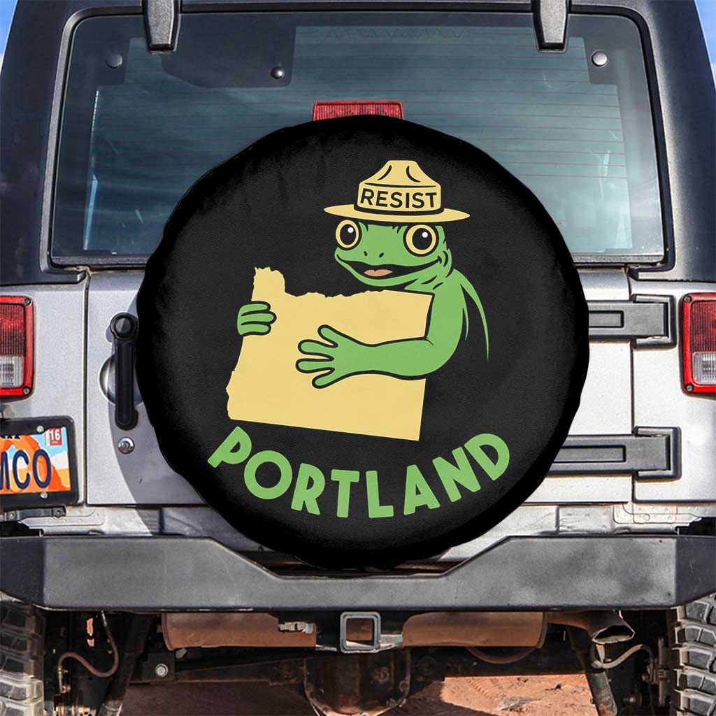 Portland Frog Resist Spare Tire Cover Oregon Map Vintage Graphic - Wonder Print Shop
