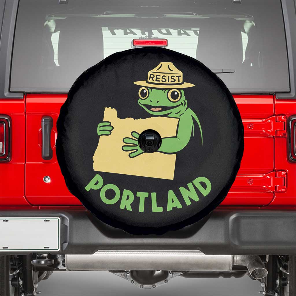 Portland Frog Resist Spare Tire Cover Oregon Map Vintage Graphic - Wonder Print Shop