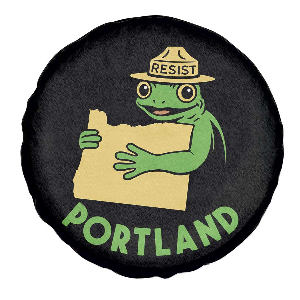Portland Frog Resist Spare Tire Cover Oregon Map Vintage Graphic - Wonder Print Shop