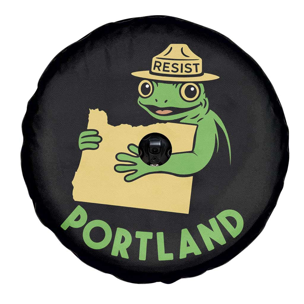 Portland Frog Resist Spare Tire Cover Oregon Map Vintage Graphic - Wonder Print Shop