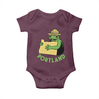 Portland Frog Resist Baby Onesie Oregon Map Vintage Graphic - Wonder Print Shop