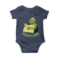 Portland Frog Resist Baby Onesie Oregon Map Vintage Graphic - Wonder Print Shop