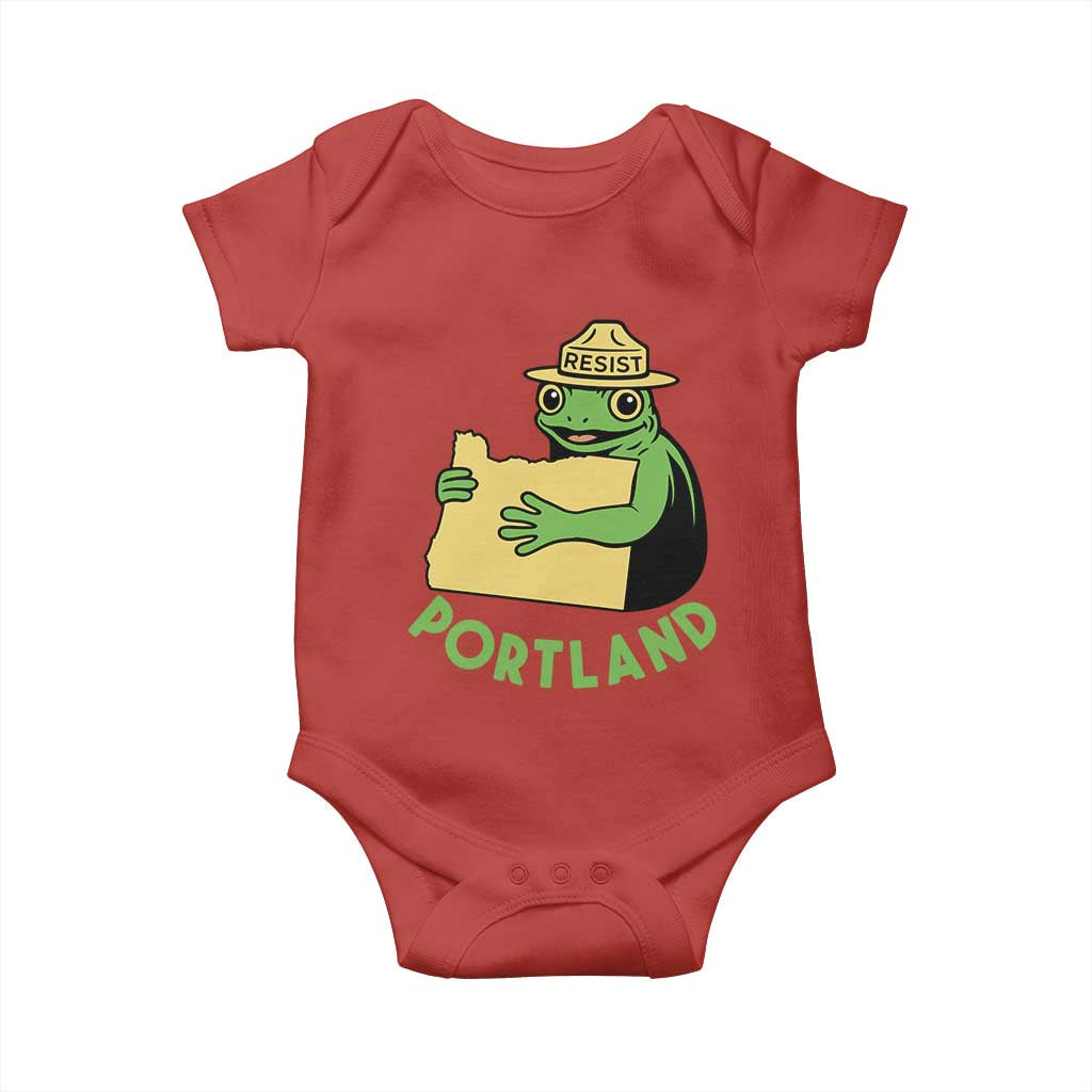 Portland Frog Resist Baby Onesie Oregon Map Vintage Graphic - Wonder Print Shop