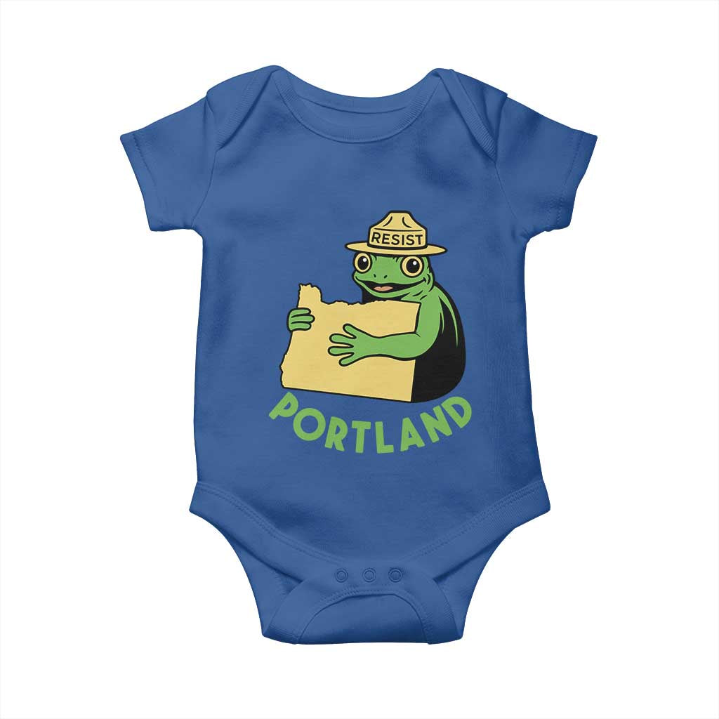 Portland Frog Resist Baby Onesie Oregon Map Vintage Graphic - Wonder Print Shop