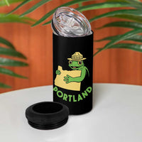 Portland Frog Resist 4 in 1 Can Cooler Tumbler Oregon Map Vintage Graphic - Wonder Print Shop