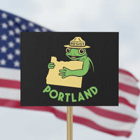 Portland Frog Resist Protest Sign Oregon Map Vintage Graphic - Wonder Print Shop