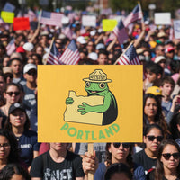 Portland Frog Resist Protest Sign Oregon Map Vintage Graphic - Wonder Print Shop