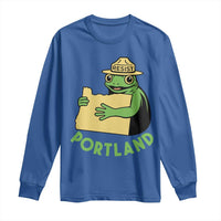 Portland Frog Resist Long Sleeve Shirt Oregon Map Vintage Graphic - Wonder Print Shop