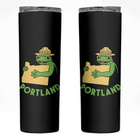 Portland Frog Resist Skinny Tumbler Oregon Map Vintage Graphic - Wonder Print Shop
