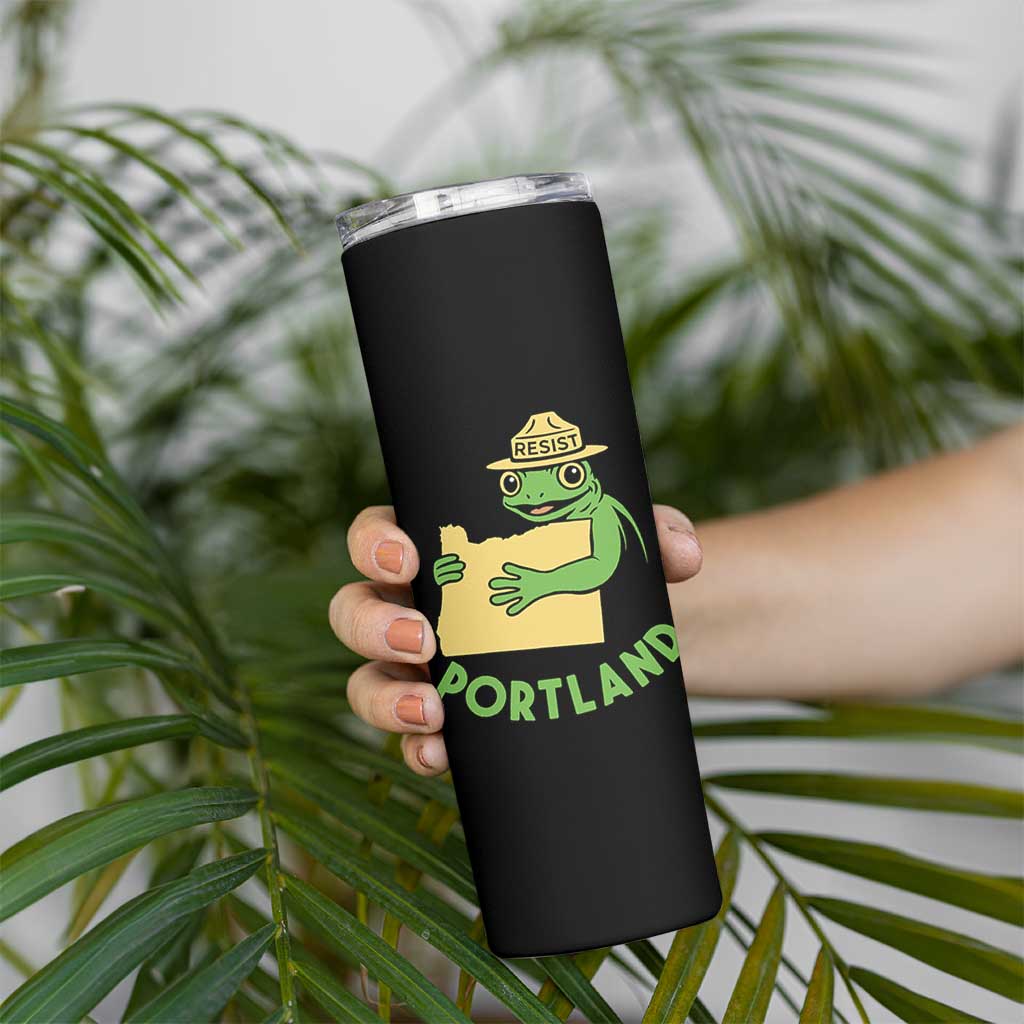 Portland Frog Resist Skinny Tumbler Oregon Map Vintage Graphic - Wonder Print Shop