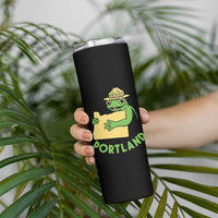 Portland Frog Resist Skinny Tumbler Oregon Map Vintage Graphic - Wonder Print Shop
