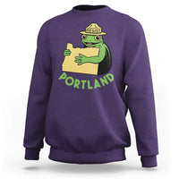 Portland Frog Resist Sweatshirt Oregon Map Vintage Graphic - Wonder Print Shop