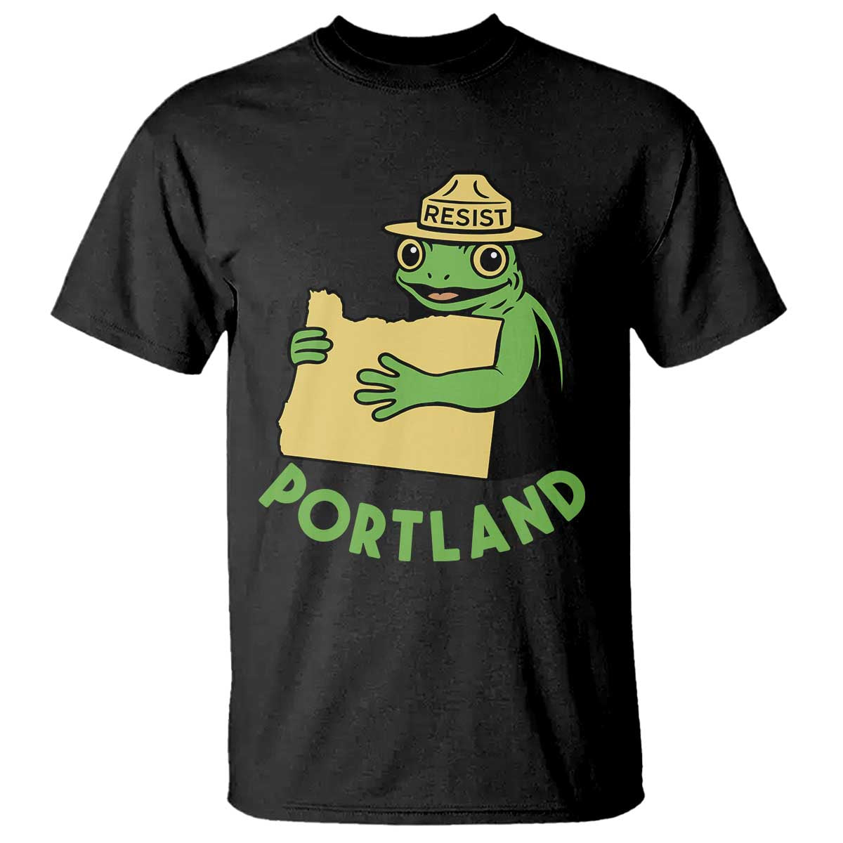 Portland Frog Resist T Shirt Oregon Map Vintage Graphic - Wonder Print Shop