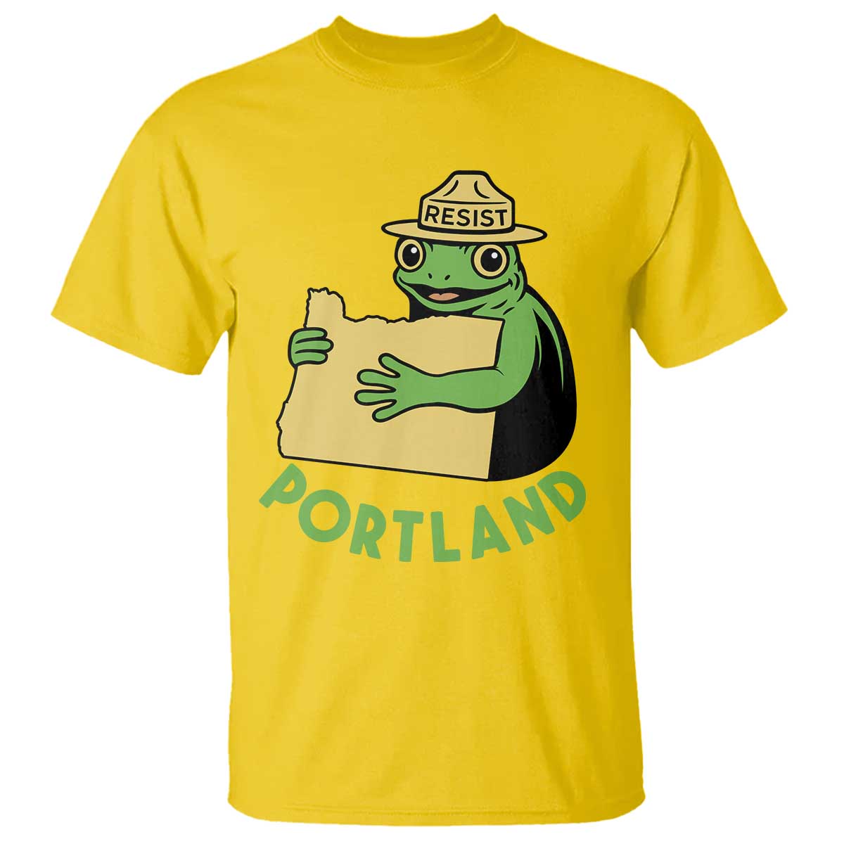 Portland Frog Resist T Shirt Oregon Map Vintage Graphic - Wonder Print Shop