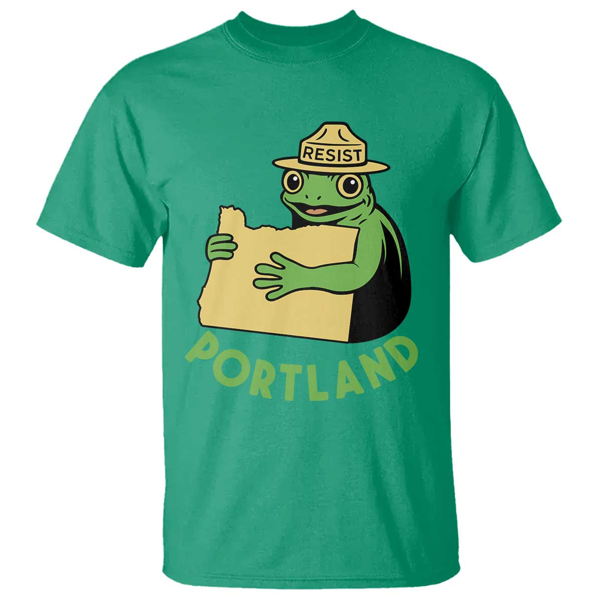 Portland Frog Resist T Shirt Oregon Map Vintage Graphic - Wonder Print Shop