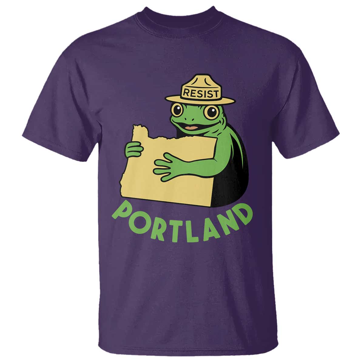 Portland Frog Resist T Shirt Oregon Map Vintage Graphic - Wonder Print Shop