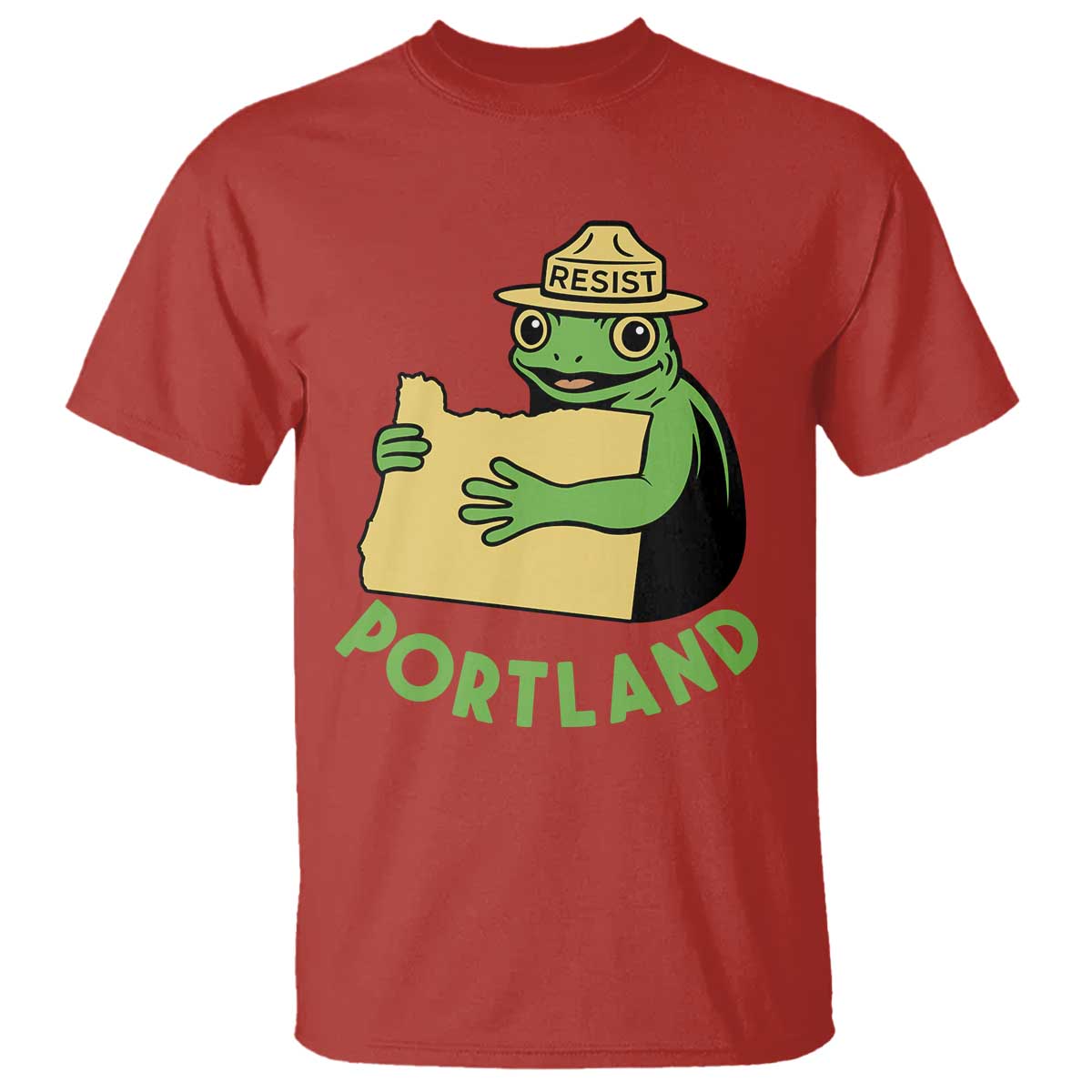 Portland Frog Resist T Shirt Oregon Map Vintage Graphic - Wonder Print Shop