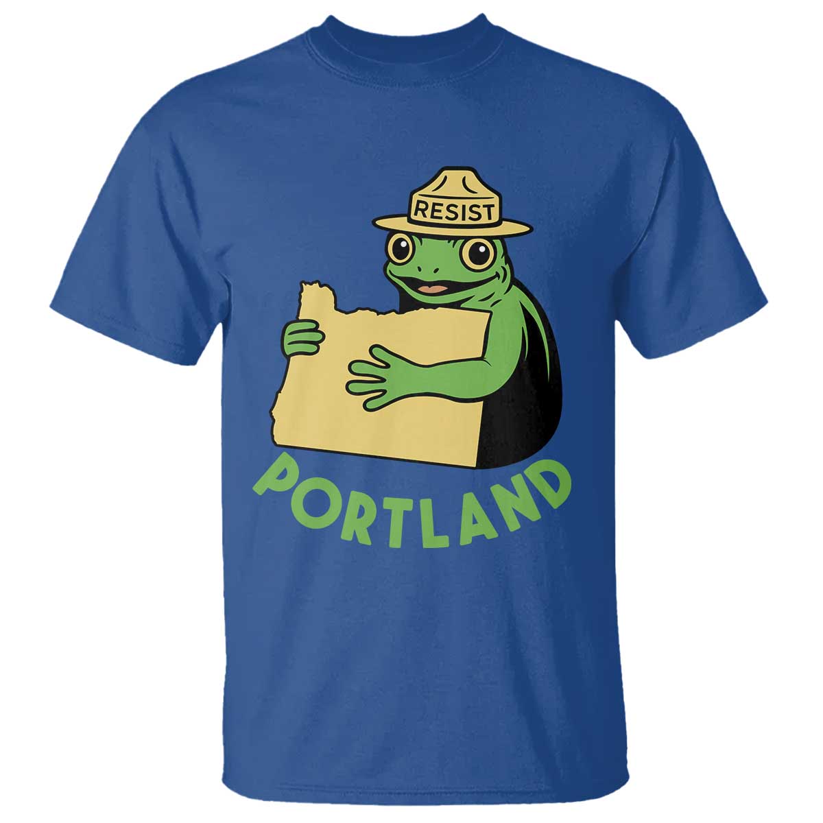 Portland Frog Resist T Shirt Oregon Map Vintage Graphic - Wonder Print Shop