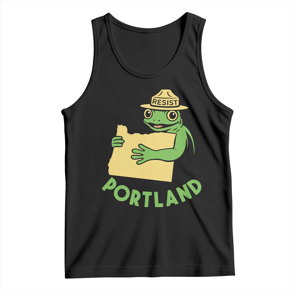 Portland Frog Resist Tank Top Oregon Map Vintage Graphic - Wonder Print Shop