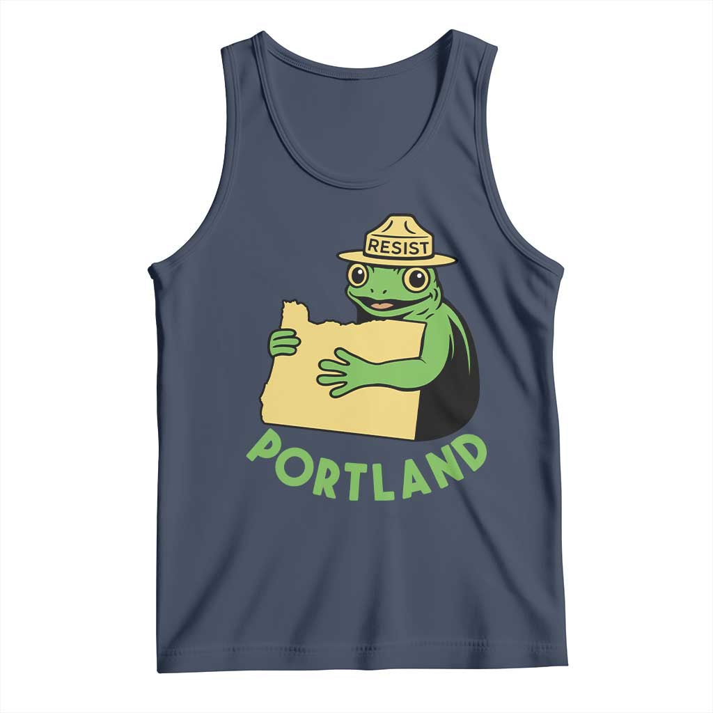 Portland Frog Resist Tank Top Oregon Map Vintage Graphic - Wonder Print Shop