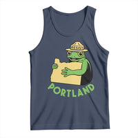 Portland Frog Resist Tank Top Oregon Map Vintage Graphic - Wonder Print Shop