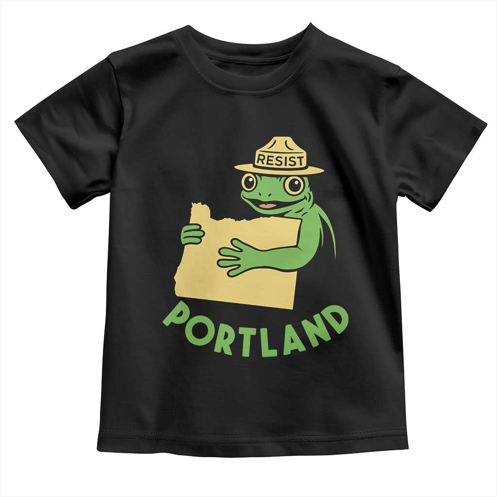 Portland Frog Resist Toddler T Shirt Oregon Map Vintage Graphic - Wonder Print Shop