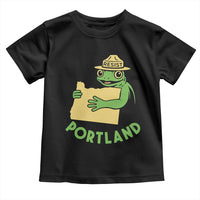 Portland Frog Resist Toddler T Shirt Oregon Map Vintage Graphic - Wonder Print Shop