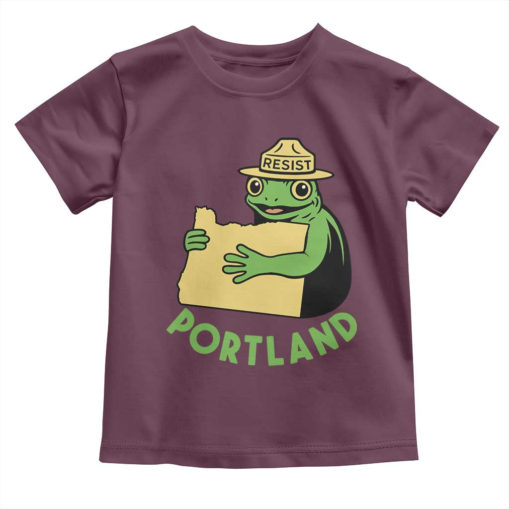Portland Frog Resist Toddler T Shirt Oregon Map Vintage Graphic - Wonder Print Shop