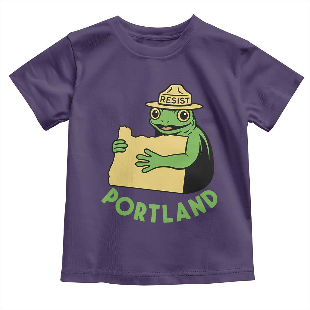 Portland Frog Resist Toddler T Shirt Oregon Map Vintage Graphic - Wonder Print Shop