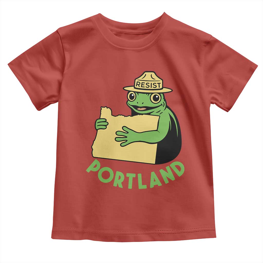 Portland Frog Resist Toddler T Shirt Oregon Map Vintage Graphic - Wonder Print Shop