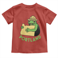 Portland Frog Resist Toddler T Shirt Oregon Map Vintage Graphic - Wonder Print Shop