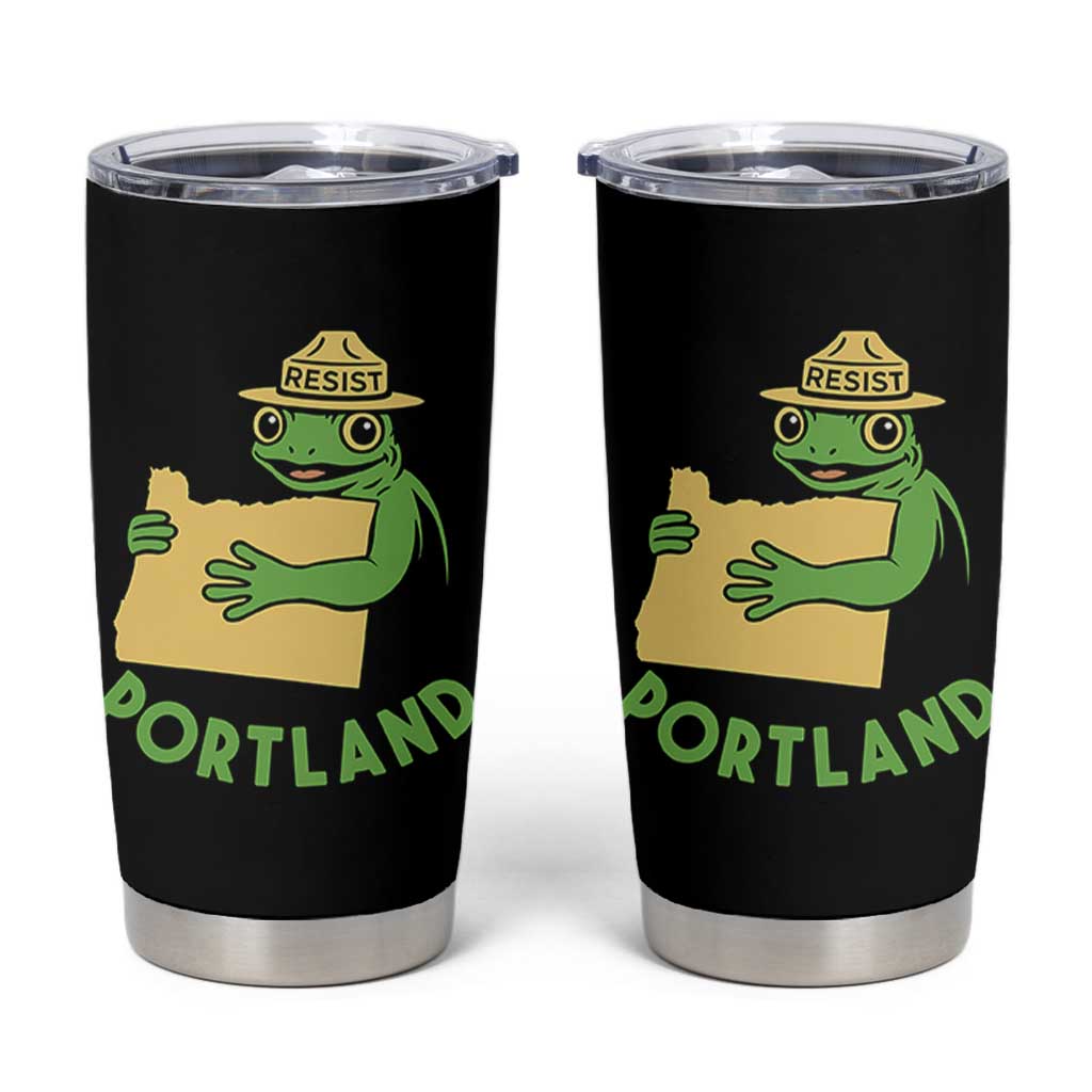 Portland Frog Resist Tumbler Cup Oregon Map Vintage Graphic - Wonder Print Shop