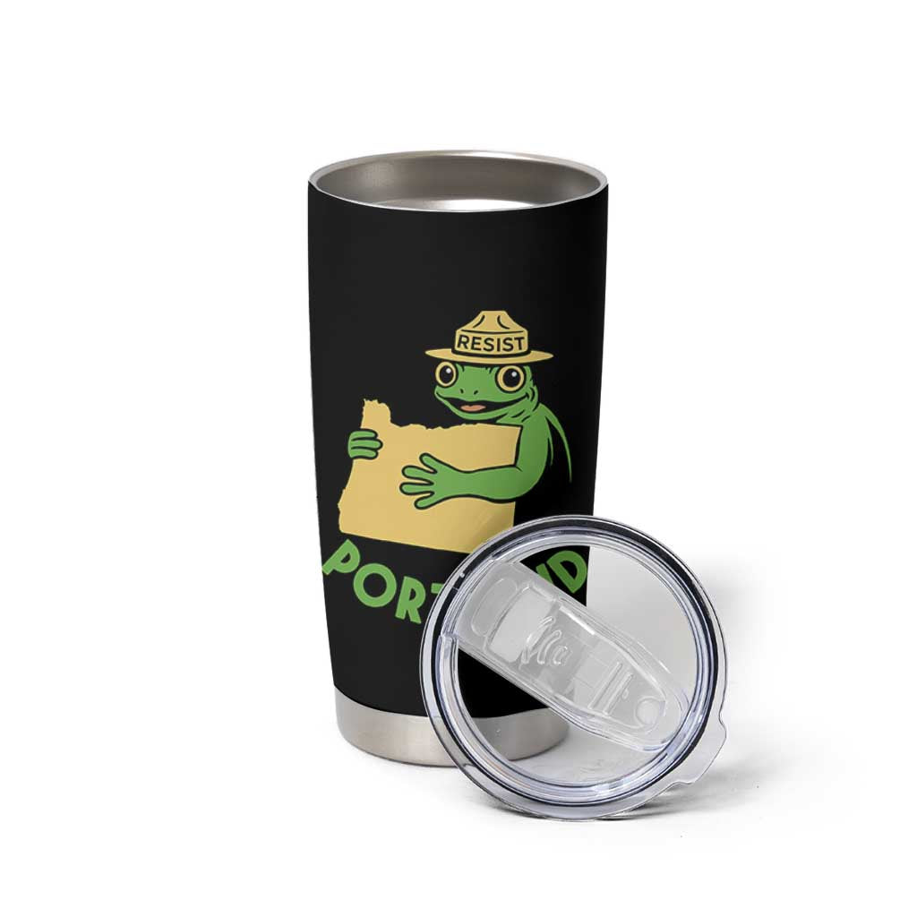 Portland Frog Resist Tumbler Cup Oregon Map Vintage Graphic - Wonder Print Shop