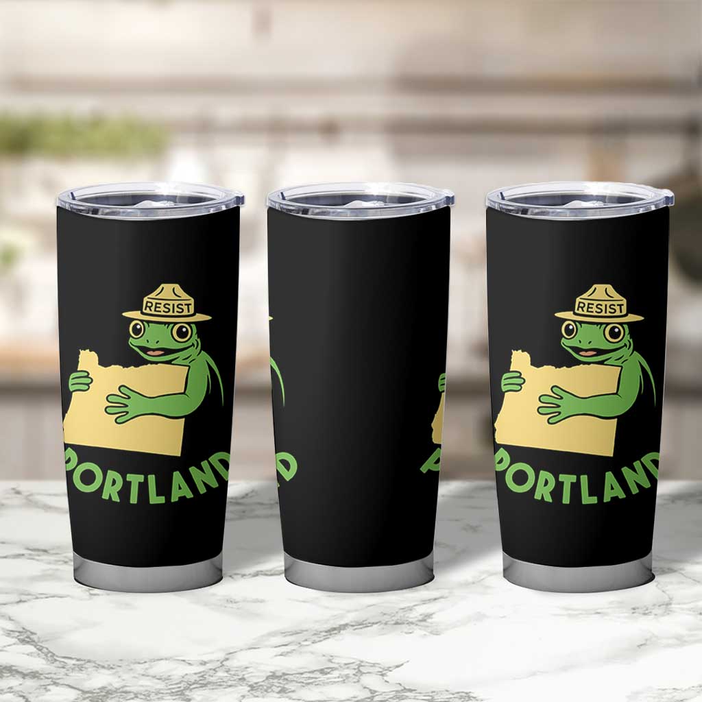 Portland Frog Resist Tumbler Cup Oregon Map Vintage Graphic - Wonder Print Shop