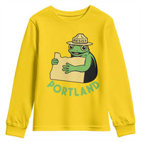 Portland Frog Resist Youth Sweatshirt Oregon Map Vintage Graphic - Wonder Print Shop