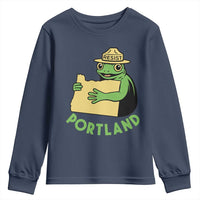Portland Frog Resist Youth Sweatshirt Oregon Map Vintage Graphic - Wonder Print Shop