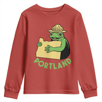 Portland Frog Resist Youth Sweatshirt Oregon Map Vintage Graphic - Wonder Print Shop