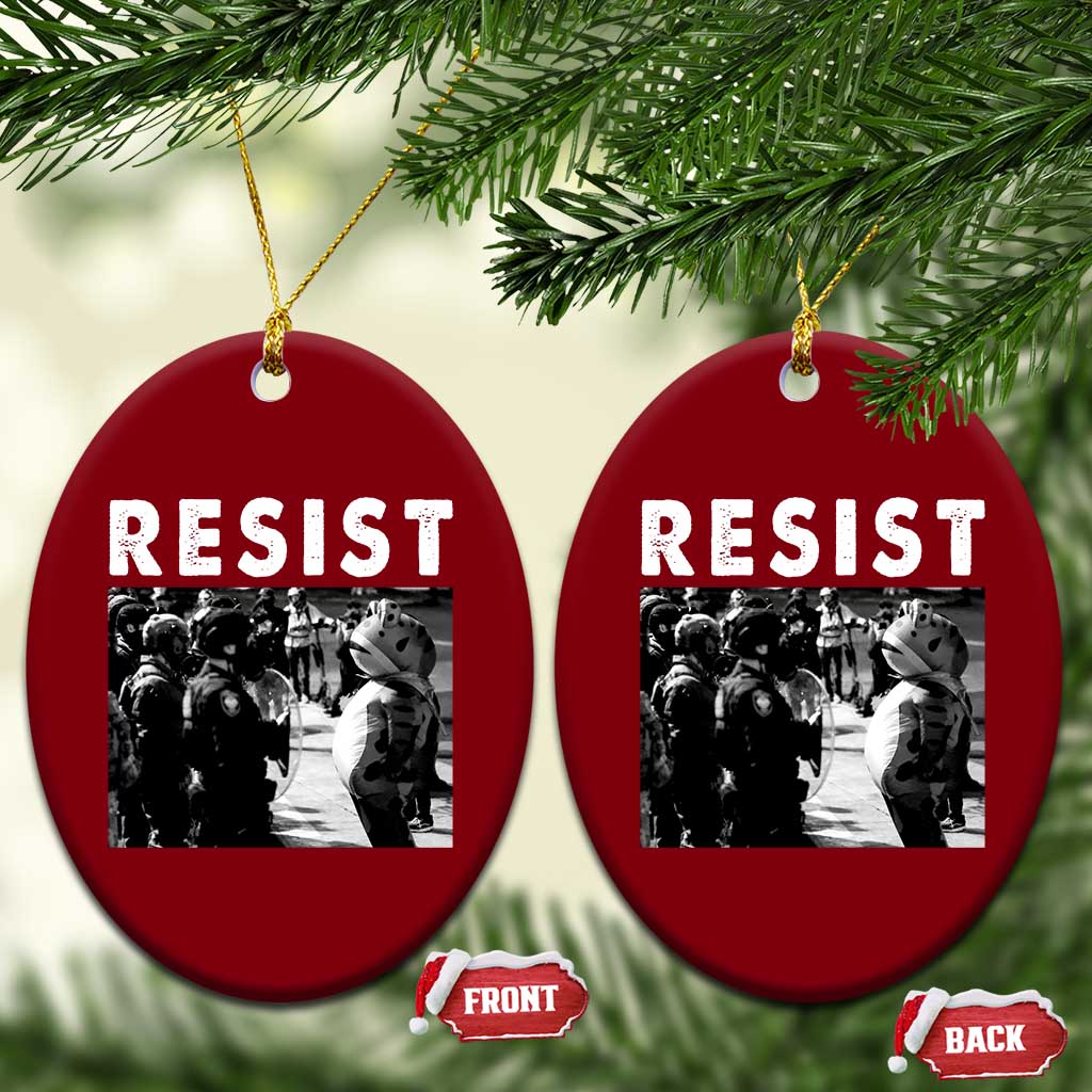 Portland Resist Frog Ceramic Ornament Oregon Iconic Frogs Photo Protest Moment - Wonder Print Shop