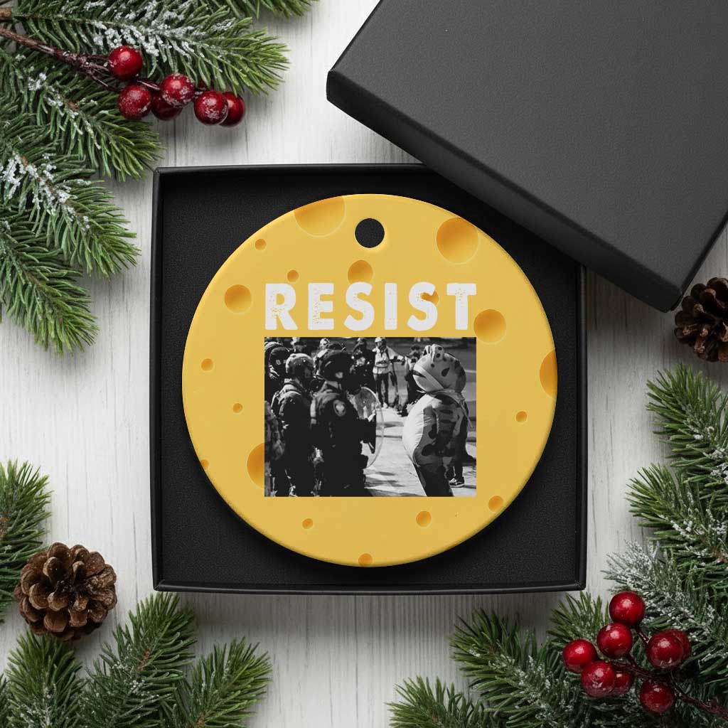 Portland Resist Frog Ceramic Ornament Oregon Iconic Frogs Photo Protest Moment - Wonder Print Shop