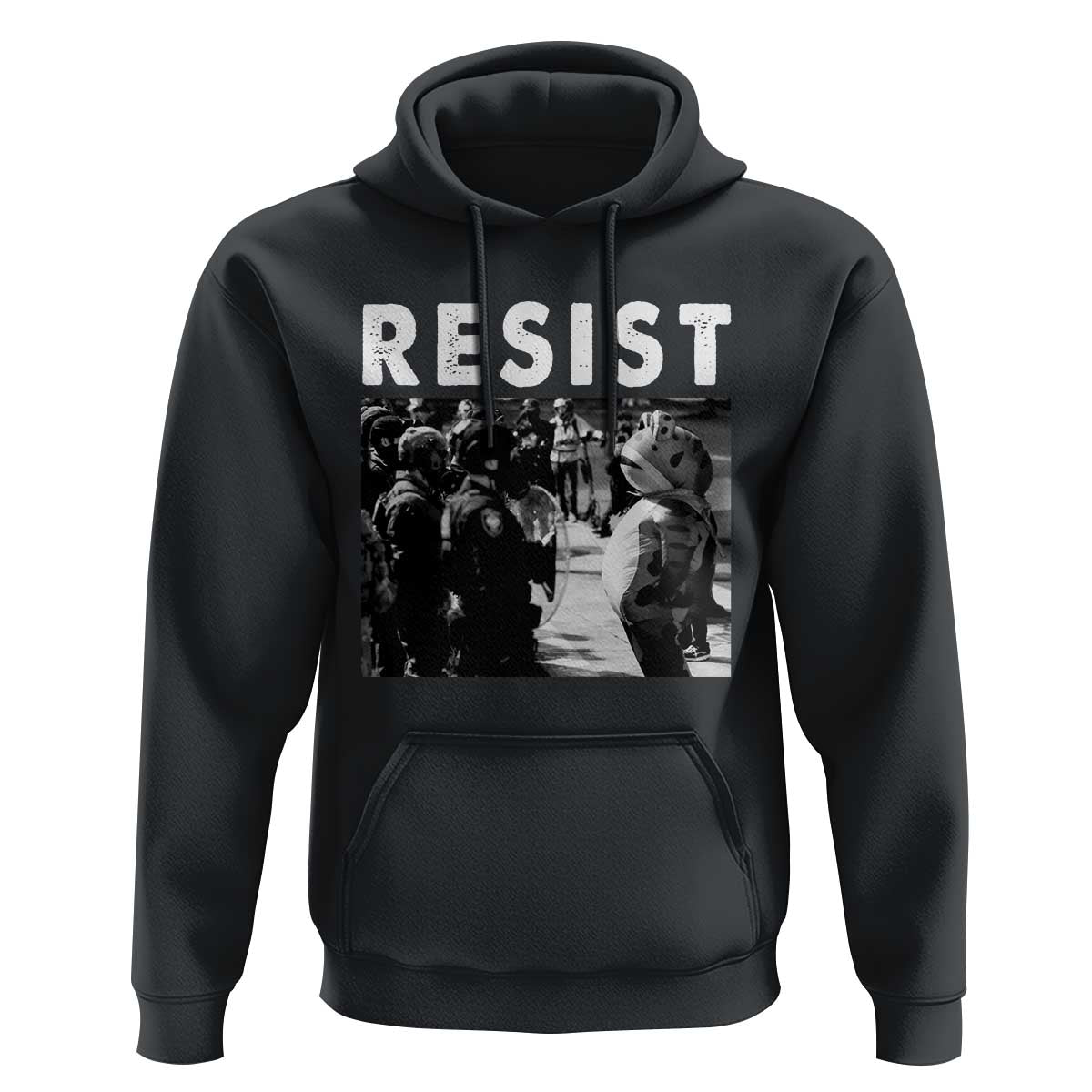 Portland Resist Frog Hoodie Oregon Iconic Frogs Photo Protest Moment - Wonder Print Shop