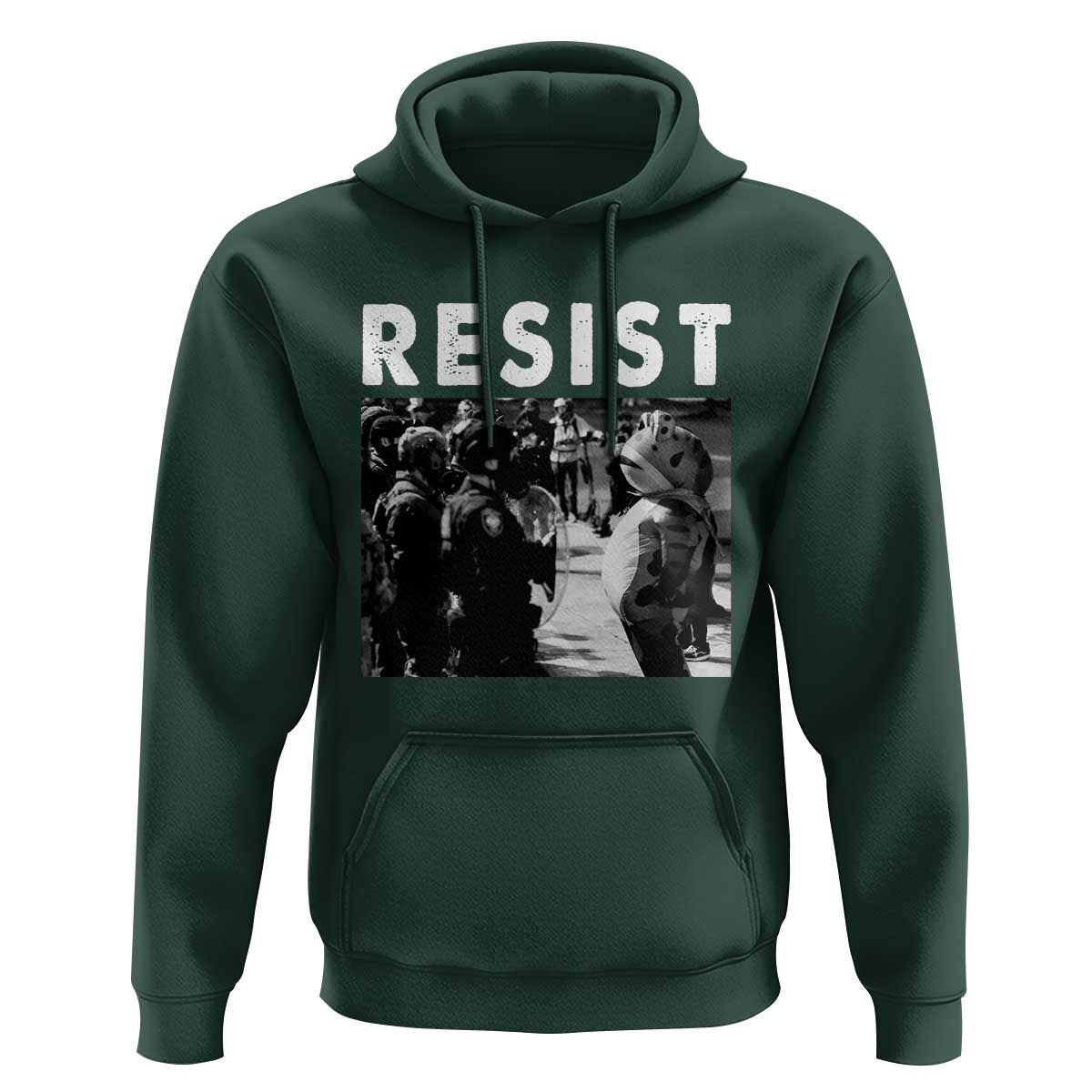 Portland Resist Frog Hoodie Oregon Iconic Frogs Photo Protest Moment - Wonder Print Shop