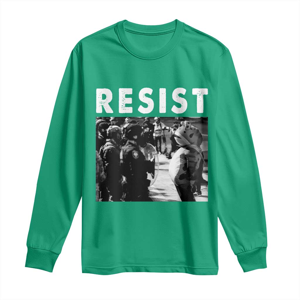 Portland Resist Frog Long Sleeve Shirt Oregon Iconic Frogs Photo Protest Moment - Wonder Print Shop