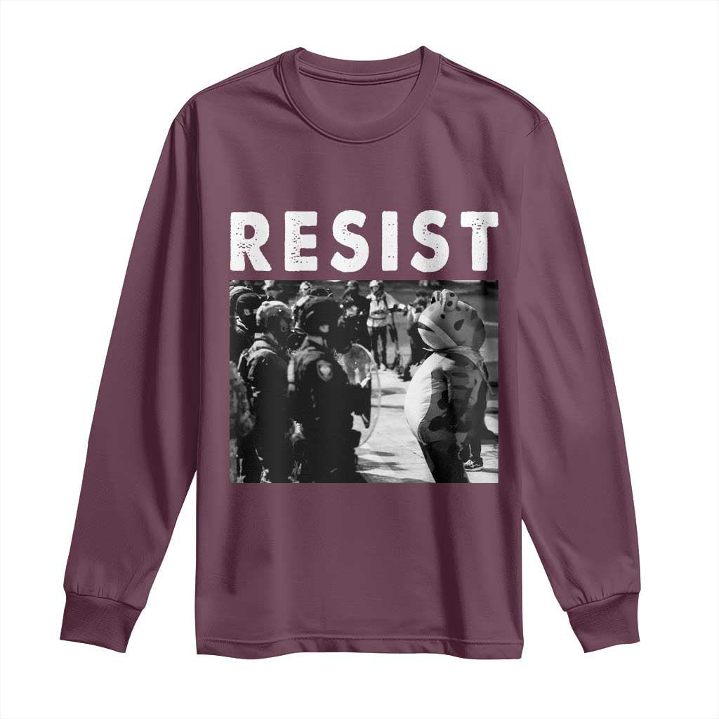 Portland Resist Frog Long Sleeve Shirt Oregon Iconic Frogs Photo Protest Moment - Wonder Print Shop